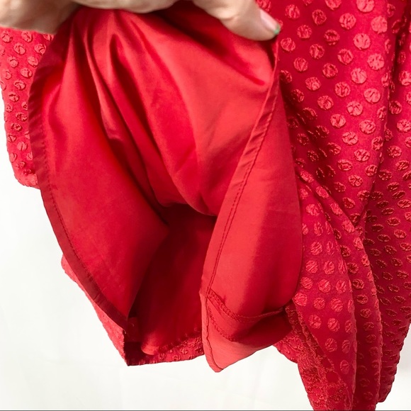 Kensie-True Red textured cap sleeve collared shift dress SM - Picture 4 of 8